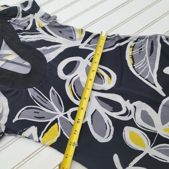 Sweet Storm Dress Girls Sz S Black Yellow Gray Stretch Floral Cap Sleeve - Picture 5 of 8